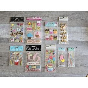 Sticker Lot - Happy Birthday Party Cake Scrapbooking 3D Stickers Jolees RARE #31